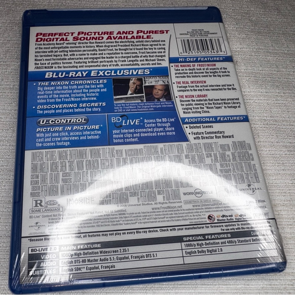 Frost/Nixon Blu-ray Movie - White and Red Cover - Picture 2 of 2